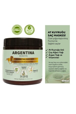 قناع شعر من زيت أرجان الخيل الخيول - مضخة 500 مل - Argentina Keratin