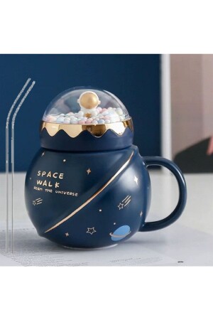 500 ml Astronaut-Serie Creactive Space-Tasse mit Deckel, Keramik-Tee- und Kaffeetasse für Mädchen und Jungen, Set HC-HB06 - 1