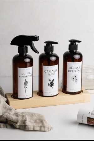 قنينة بلاستيكية من 500 مل MNZ مع موقف لغسل الأطباق ومطهر المطبخ ومبيض - Lalezen Home