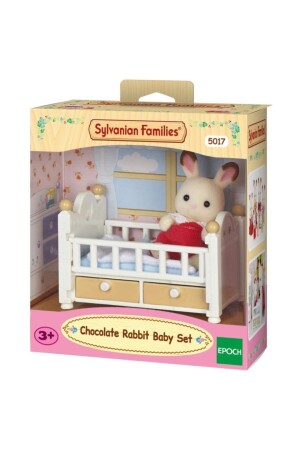 5017 Çikolata Tavşanı Bebek Yataklı - Oyuncak Bebek Evi Oyun Seti - 1