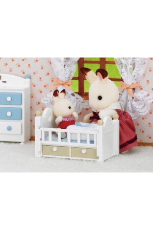 5017 Çikolata Tavşanı Bebek Yataklı - Oyuncak Bebek Evi Oyun Seti - 2