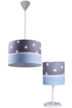 غرفة الأطفال ذات النجوم الزرقاء من نوع من الارض، غرفة المراهقين والطفلين، غرفة الفتيات والفتيات، مجموعة الشنادل والشموع. 5030 - ONAY AVİZE