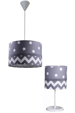 غرفة الأطفال ذات النجوم الرمادية والبيضاء، غرفة المراهقين والطفلين، صانع الشنابل والشموعات للفتيان والفتيات. 5030 - ONAY AVİZE