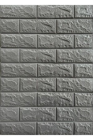 50x30 Cm 0-17 M² Kendinden Yapışkanlı Esnk Köpük Duvar Kağıdı Paneli 3d Boyutlu Tuğla Desen Antrasit - 6