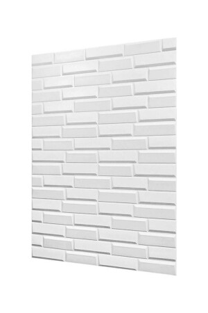 50x35 Cm 0-17 M² Kendinden Yapışkanlı Duvar Kağıdı Esnek Köpük Paneli 3d Boyutlu Piramit Desen Beyaz - 1