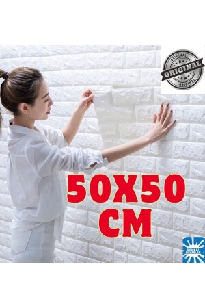 50x50cm 0-27 M² Silinebilir 3d Tuğla Kendinden Yapışkanlı Duvar Kağıdı Esnek Köpük Paneli Kağıdı - 1