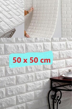 50x50cm 0-27 M² Silinebilir 3d Tuğla Kendinden Yapışkanlı Duvar Kağıdı Esnek Köpük Paneli Kağıdı - 8
