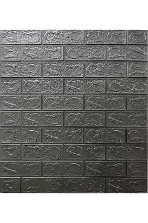 50x54 Cm 0-27 M² Gri Silinebilir Kendinden Yapışkanlı Duvar Kağıdı Esnek Panel 3d Tuğla Desen - 5