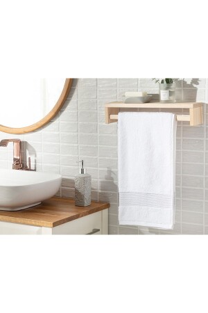 منز ديلوكس القطن منخفضة التوتر منشفة الوجه 50x70 سم أبيض 10035395-1 - English Home