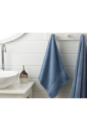 منز-منز نقية منشفة أساسية للوجوه 50X90 سم زرقاء داكن 10010336 - English Home