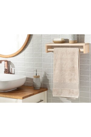 منز-ديلوكس القطن منخفضة التوتر منشفة الوجه 50x90 سم بيج 10033980 - English Home