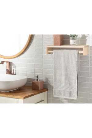 منز ديلوكس القطن منخفضة التوتر منشفة الوجه 50x90 سم رمادية 10033980 - English Home