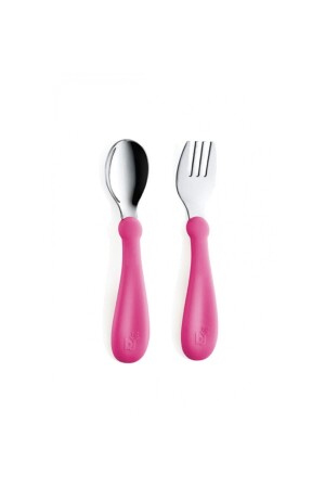 522 Gabel-Löffel-Set aus Edelstahl / Rosa 0531 - 2