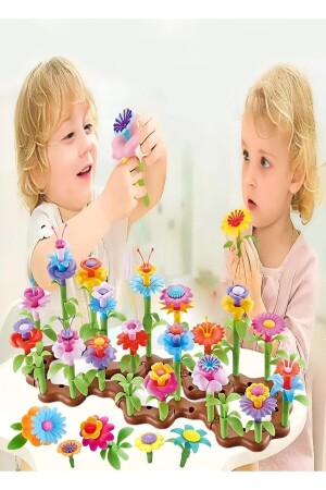 53 Parça Bahçe Çiçek Yapım Seti Yapboz Bul Tak Puzzle Plaj Deniz Oyuncağı Eğitici Oyuncak - 1