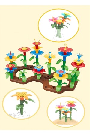 53-teiliges Gartenblumen-Bauset, Bausteine, Puzzle, Steckpuzzle, Lernspielzeug - 4