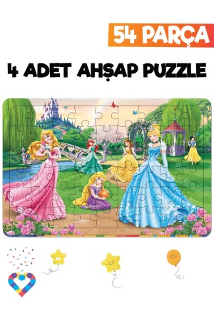 54-teiliges 4-teiliges Kinderpuzzle aus Holz - 3