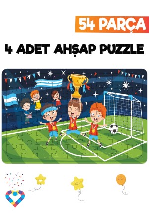 54-teiliges 4-teiliges Kinderpuzzle aus Holz - 3