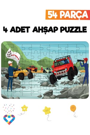 54-teiliges 4-teiliges Kinderpuzzle aus Holz - 5