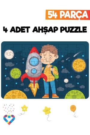 54-teiliges 4-teiliges Kinderpuzzle aus Holz - 6