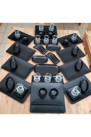 منز-مجموعة الإفطار 55 قطعة لـ 12 شخصًا مات أسود سييرا dmt212155 - Keramika