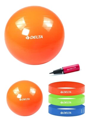 55 cm-20 cm Pilates Ball 3-teiliges Squat Band Übungswiderstandsband Pilates Ball Pumpenset 55-20-PMP-LBS-S4-ORANGE - 1