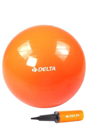55 cm orangefarbenes Deluxe-Pilatesball- und bidirektionales Pumpenset PLTS-MINI-PMP18 - 1