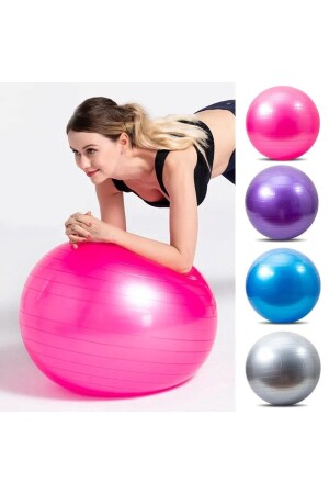 55 cm Pilates-Ball, langlebiger Yoga-Pilates-Gymnastikball und Aufblaspumpe - 3