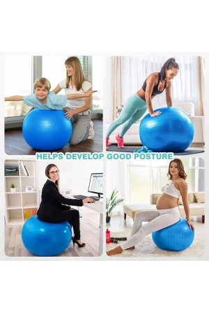 55 cm Pilates-Ball, langlebiger Yoga-Pilates-Gymnastikball und Aufblaspumpe - 5