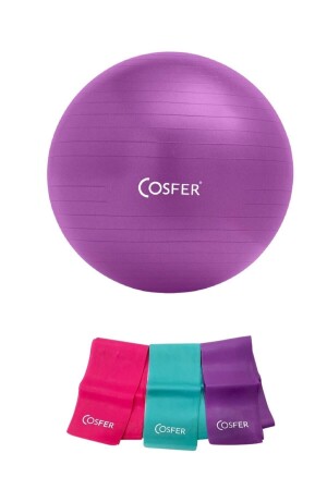 55 cm Pilates Ball Übung Yoga Gymnastik 3-teiliges Pilates Elastic Set1 - 1