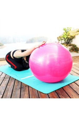 55 cm Pilates Topu Dayanıklı Yoga Pilates Egzersiz Topu Ve Şişirme Pompası - 1