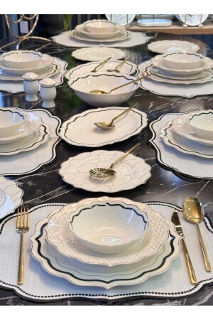 (مينز-56) ، طقم عشاء من الفورسلين لـ 12 شخصًا (ماركوس) - Onedekor