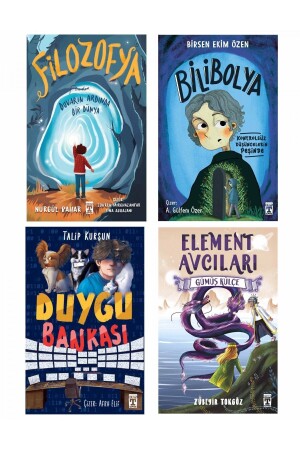 5.6.7.8. Sınıf Okuma Kitapları 4 Kitap Set Filizofya - Bilibolya - Duygu Bankası - Element Avcıları - 2