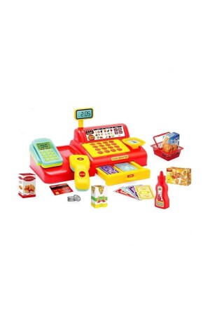 578-bp-Supermarkt-Registrierkasse + Spielzeug-Früchte im Netz-Spielzeug-Spielset-Set - 4