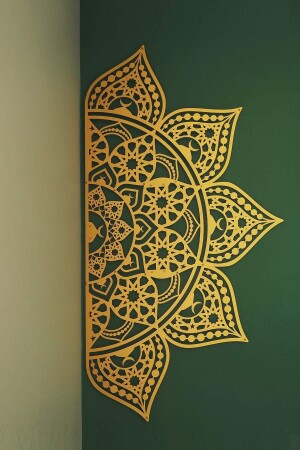 58*110 Cm - Altın- Metal Islami Desenli Mandala Duvar Tablosu - Islami Desenli Metal Tablo - Wam163 - 6