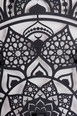 58*110 Cm - Siyah - Metal Islami Desenli Mandala Duvar Tablosu - Islami Desenli Metal Tablo - Wam163 - 7