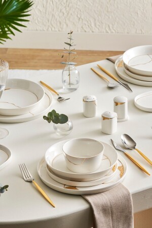 (مينز-ستريملاين كوورا) 59 قطعة عشاء عظمي جديد لـ 12 شخصًا - Karaca