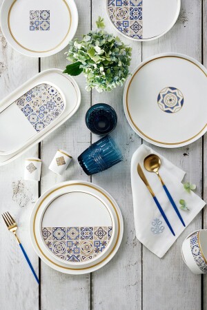 (منز-ستريملاين فانتورا) العظام الجديدة (59 قطعة عشاء مجموعة 12 شخصًا - Karaca