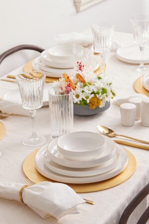 (منز-ستريملاين) (ساترن الذهب 59 قطعة (فوليسين) مجموعة عشاء لـ 12 شخصًا - Karaca