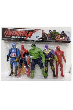 5'li Figür Oyuncak Thanos Örümcek Adam Ironman Hulk Kaptan Amerika 12 Cm 45765643 - 1