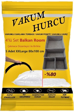 5'li Set Xxlarge 80x100 Cm Vakumlu Hurç - Vakumlu Poşet - - 2