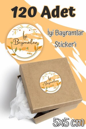 منز - عيد ميلاد سعيد ملصق 5x5 120 قطعة رمضان عيد العيد الأضحى - Msticker