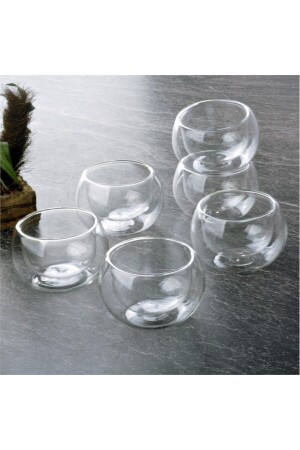 مجموعة من 6 مجموعة من كأس الحساء المضربة المزدوجة و كأس العشاء 100 مل 75454 THN75454 - Tohana