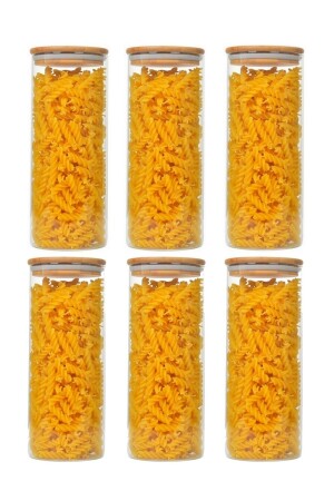 مجموعة من 6 1300 مل من إطار البامبو مع غطاء إطار العقاقير الفراغ بوروسيليكات الزجاج كردلين زهرة الثلج كرد 1300 مل - KRD Home