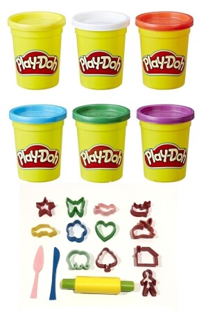 منز - لعب الخبز مجموعة من 6 و لعب الخبز قالب مجموعة 15 قطعة كعرض - Play Doh