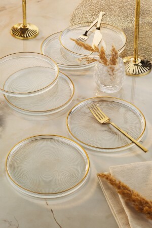 مـنـز لـورين 6 قطع كعكة طقم مع شبكة ذهبية 16 سم - Fecra