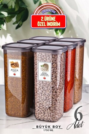 مجموعة من 6 مجموعة من الحجم الكبير المسموح بها الحاويات المربعة لتخزين الطعام 1750 مل - وعاء منظمة الغطاء الصلب TYC00733042206 - Kitchen Life