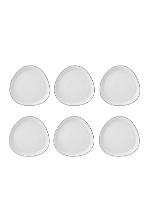 منز سكي أسود حافة زجاجي كعكة حلوى مجموعة 6 أشخاص 18 سم - Karaca