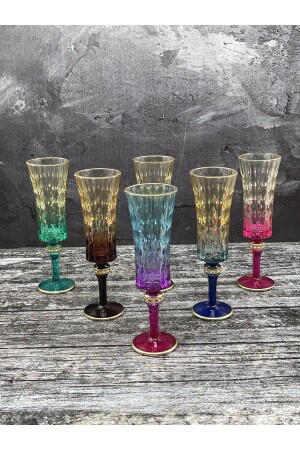 مجموعة من 6 كؤوسات زجاجية ملونة كؤوسات ماء للقهوة 180 مل - Yzhome