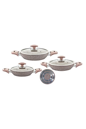 مجموعة من الخبز من الجرانيت 6 قطع 18-20-22 سم براون 3004040506skah OMS. 0141 - Oms