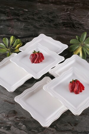 مجموعة من 6 لوحات كعك من سيريناد بيضاء 19x19 سم - ŞURAMUTFAK